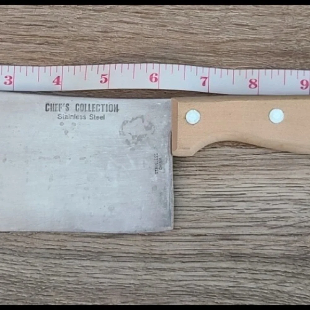Vintage Chef’s Collection Meat Cleaver & Meat Fork Set Stainless Steel